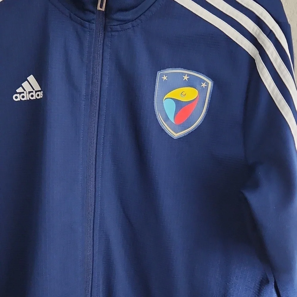 Adidas Idea Sport Soccer Academy Jacket Size L Blue White Blokecore